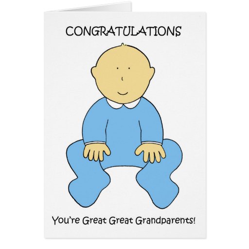Great Great Grandparents to boy congratulations Card | Zazzle