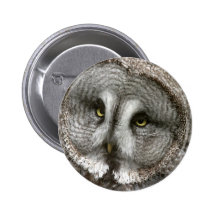 Great Grey Owl Button