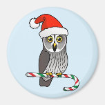 Great Grey Owl Santa Fridge Magnet