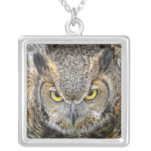 Great Horned Owl Following Eyes necklace