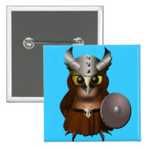 "Great Horned Owl" Viking Helmet Owl buttons
