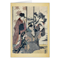 Great house cleaning by Kitagawa,Utamaro Greeting Cards