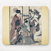 Great house cleaning by Kitagawa,Utamaro Mouse Pads