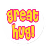 Great Hug Round Stickers