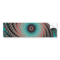 Great Hypnotic Swirl - black, bordeaux, turquoise Bumper Stickers
