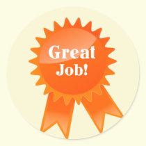 Great Job Ribbon Teacher Sticker stickers