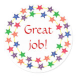 Great job!, stickers, circles of colorful stars stickers