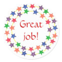 Great job!, stickers, with colorful stars
