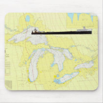 Great Lakes General Chart abd M/V American Spirit mousepads