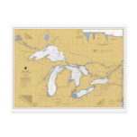 Great Lakes Nautical Chart Postcard