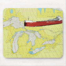 Great Lakes Ship CSL Niagra and Chart mousepads