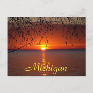 Great Lakes Sunset by Bobby Mikul postcard