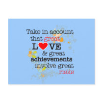 Great Love & Great Risks Postcard