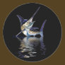 Great marlin with reflection in water