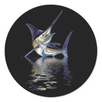 Great marlin with reflection in water stickers