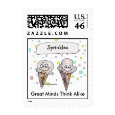 Great Minds Think Alike Cartoon Postage stamp