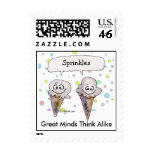 Great Minds Think Alike Cartoon Postage