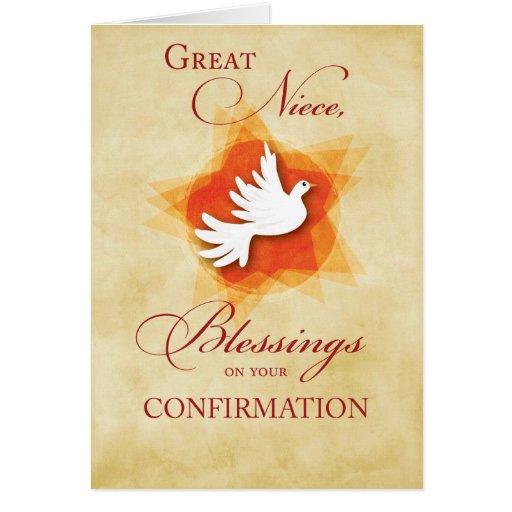 Great Niece, Confirmation Congratulations Blessing Card Zazzle
