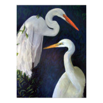 "Great Pair" Great Egret Print - No Border