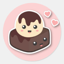 Great pair of Vanilla Ice Cream and Brownie Stickers