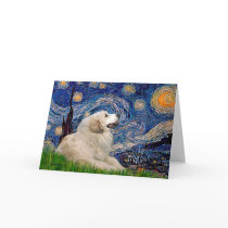 Great Pyrenees 2 - Starry Night cards by masterpiecedogs Great Pyrenees 2 - Starry Night cards