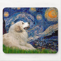 Great Pyrenees 2 - Starry Night mousepads