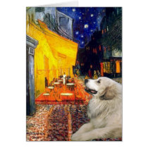 Great Pyrenees 2 - Terrace Cafe cards by masterpiecedogs Great Pyrenees 2 - Terrace Cafe cards