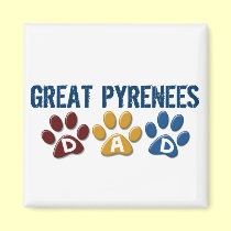 GREAT PYRENEES Dad Paw Print 1 magnets