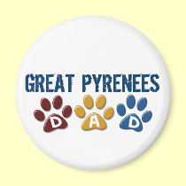 GREAT PYRENEES Dad Paw Print 1 magnets