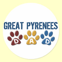 GREAT PYRENEES Dad Paw Print 1 stickers