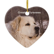 Great  Pyrenees Heart Christmas Tree Ornament