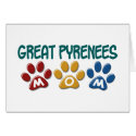 GREAT PYRENEES Mom Paw Print 1 cards