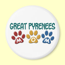 GREAT PYRENEES Mom Paw Print 1 magnets