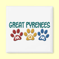 GREAT PYRENEES Mom Paw Print 1 magnets