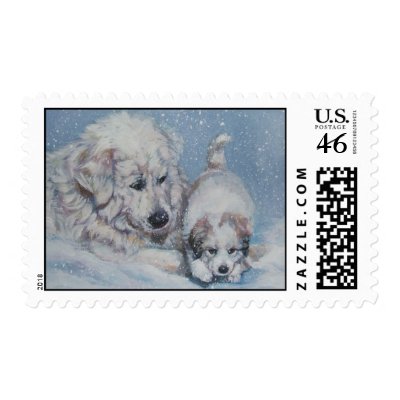 Great Pyrenees postage stamp by leecod