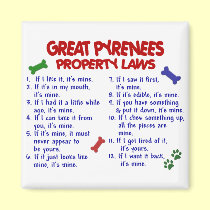 GREAT PYRENEES Property Laws 2 magnets