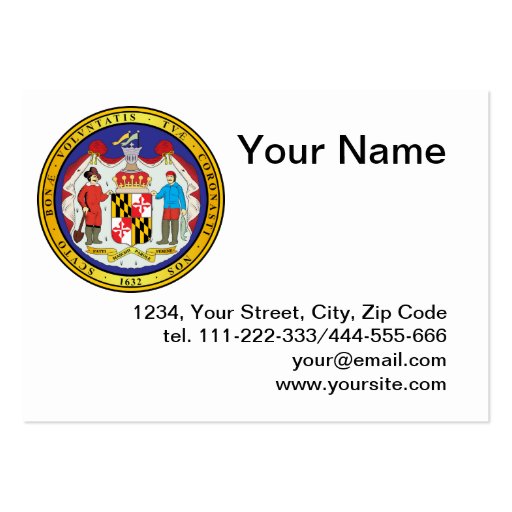 Great seal of the state of Maryland Business Card (front side)
