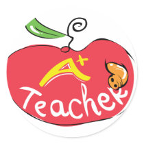 great teacher apple sticker