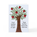 Great Teacher Apple Tree Design Greeting Cards
