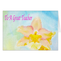 Great Teacher Card With Exotic Orchid cards