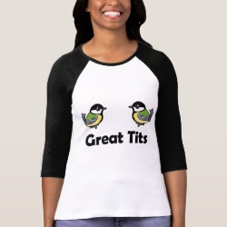 Great Tits Ladies Raglan Fitted T-Shirt