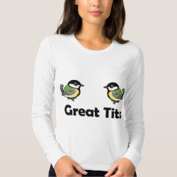Great Tits Women's American Apparel Fine Jersey Long Sleeve T-Shirt