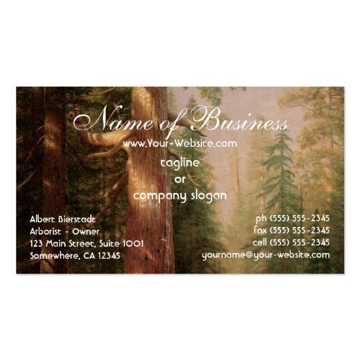 Great Trees, Mariposa Grove, California, Bierstadt Business Card (front side)