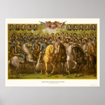 Great Union & Confederate Generals 1865 Print