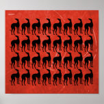 Great Wall of Greyhounds Poster