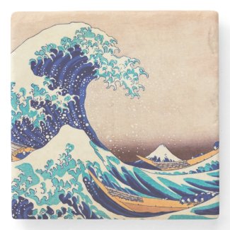 Great Wave Off Kanagawa Japanese Vintage Fine Art Stone Beverage Coaster