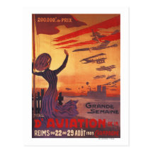 Great Week of Aviation - Woman Waving Poster Post Cards