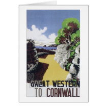 Great Western to Cornwall Travel Poster Greeting Card