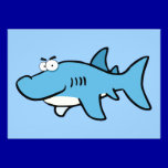 GREAT WHITE BLUE SHARK CARTOON SNEAKY FUNNY SURF S invitations