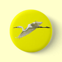 Great White Egret in Flight buttons
